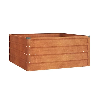 vidaXL Garden Raised Bed Rusty 39.4"x39.4"x17.7" Corten Steel