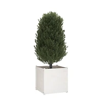 vidaXL Garden Planter White 27.6"x27.6"x27.6" Solid Wood Pine