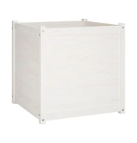 vidaXL Garden Planter White 27.6"x27.6"x27.6" Solid Wood Pine
