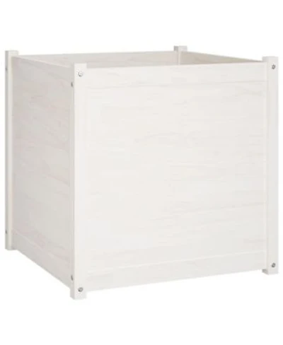 Vidaxl Garden Planter White 27.6 X22x27.6 X22x27.6 X22 Solid Wood Pine