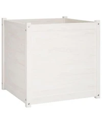 Vidaxl Garden Planter White 27.6 X22x27.6 X22x27.6 X22 Solid Wood Pine