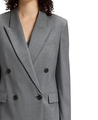 Boss by Hugo Women's Melange Virgin Wool Double-Breasted Blazer