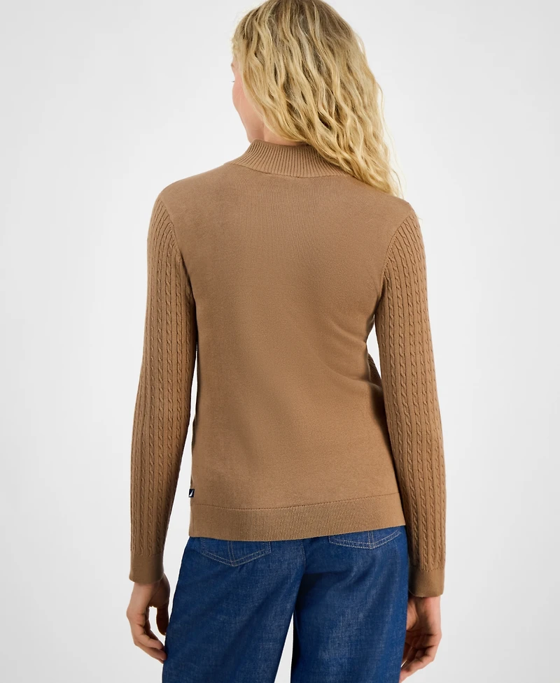 Nautica Jeans Women's Cotton Mock-Neck Sweater, Online Only