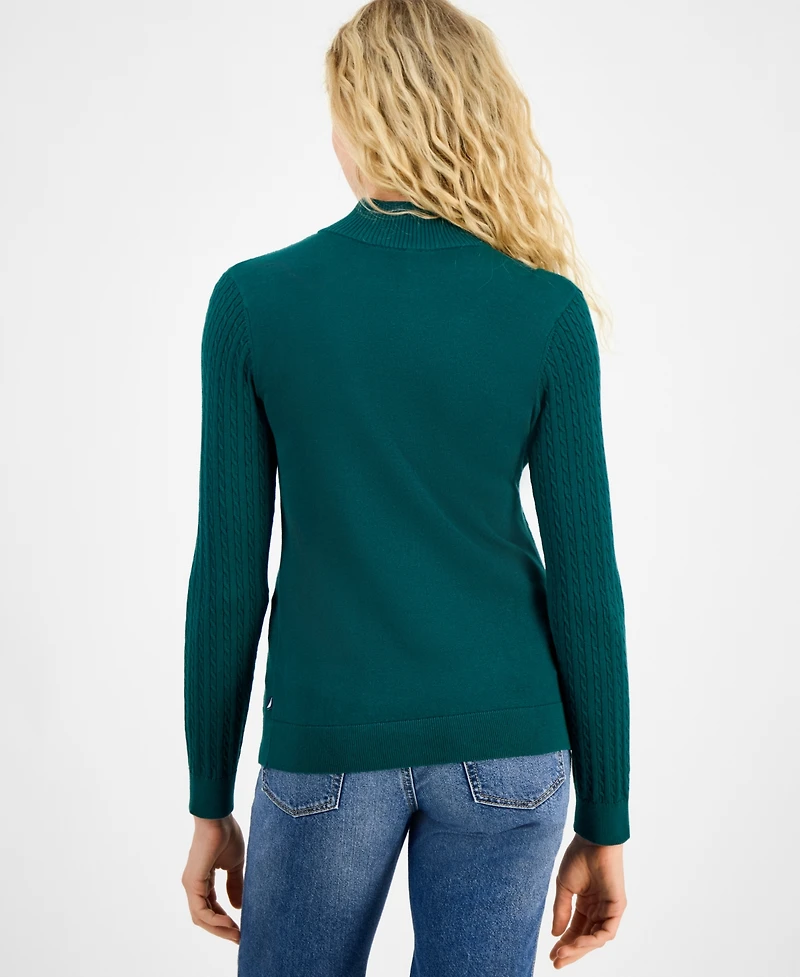 Nautica Jeans Women's Cotton Mock-Neck Sweater, Online Only