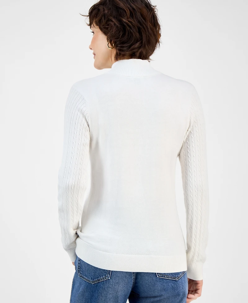 Nautica Jeans Women's Cotton Mock-Neck Sweater, Online Only
