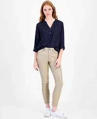 Tommy Hilfiger Women's Sparkle Clip Dot Popover Top