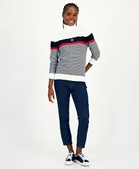 Tommy Hilfiger Women's Cotton Striped Turtleneck Sweater