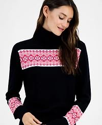 Tommy Hilfiger Women's Cotton Fair Isle Turtleneck Sweater