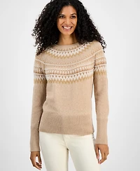 Tommy Hilfiger Women's Round-Neck Long-Sleeve Fair Isle Sweater