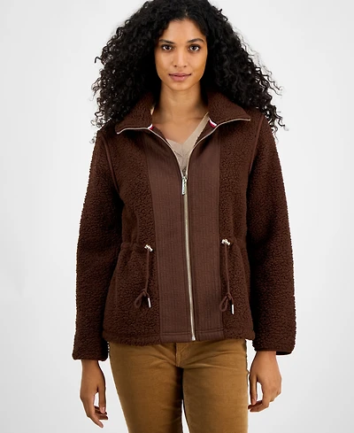 Tommy Hilfiger Women's Sherpa Zip-Front Long-Sleeve Jacket