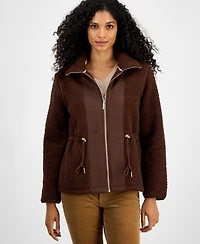 Tommy Hilfiger Women's Sherpa Zip-Front Long-Sleeve Jacket