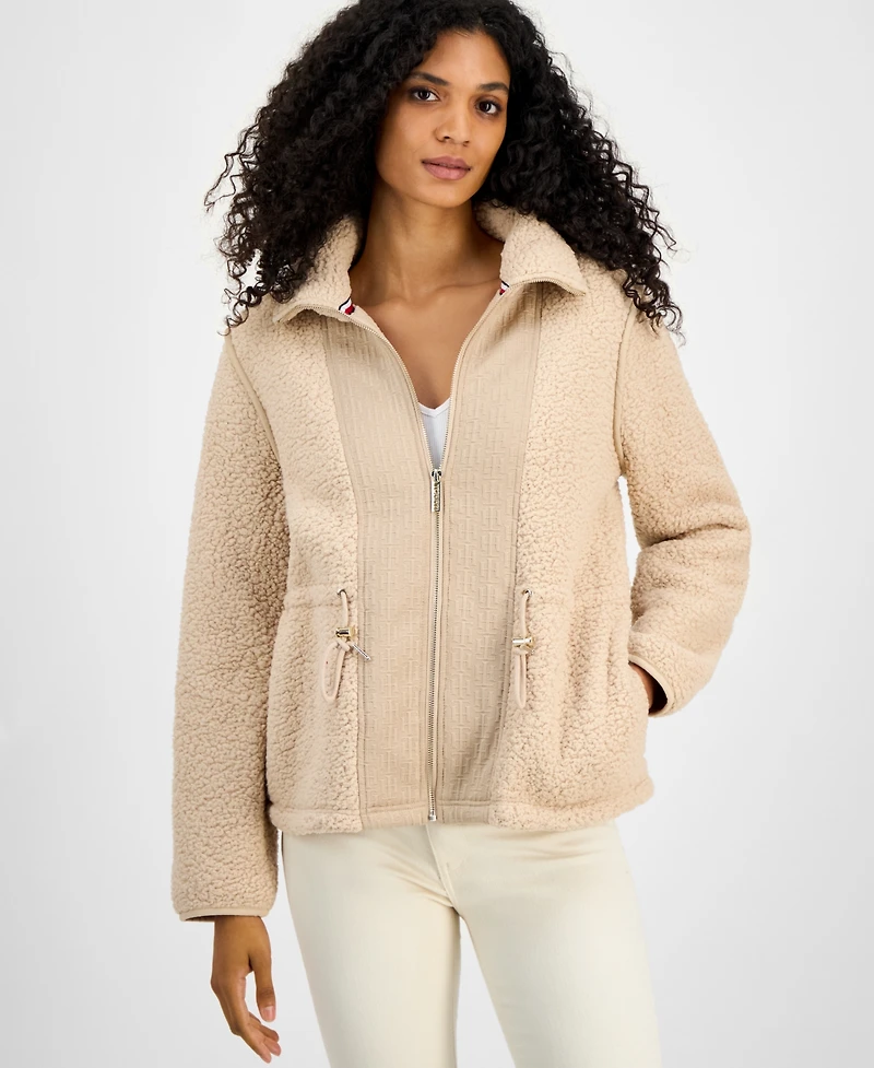 Tommy Hilfiger Women's Sherpa Zip-Front Long-Sleeve Jacket