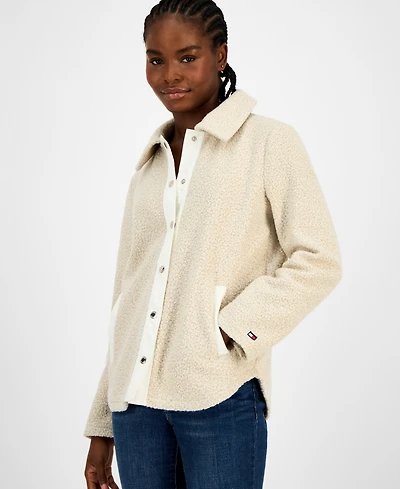 Tommy Hilfiger Women's Faux-Sherpa Snap-Front Jacket