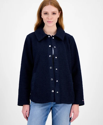Tommy Hilfiger Women's Faux-Sherpa Snap-Front Jacket