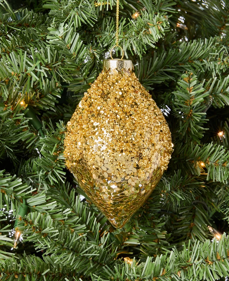 Holiday Lane Berry Tones Gold Glass Drop Ornament, Macy's Exclusive
