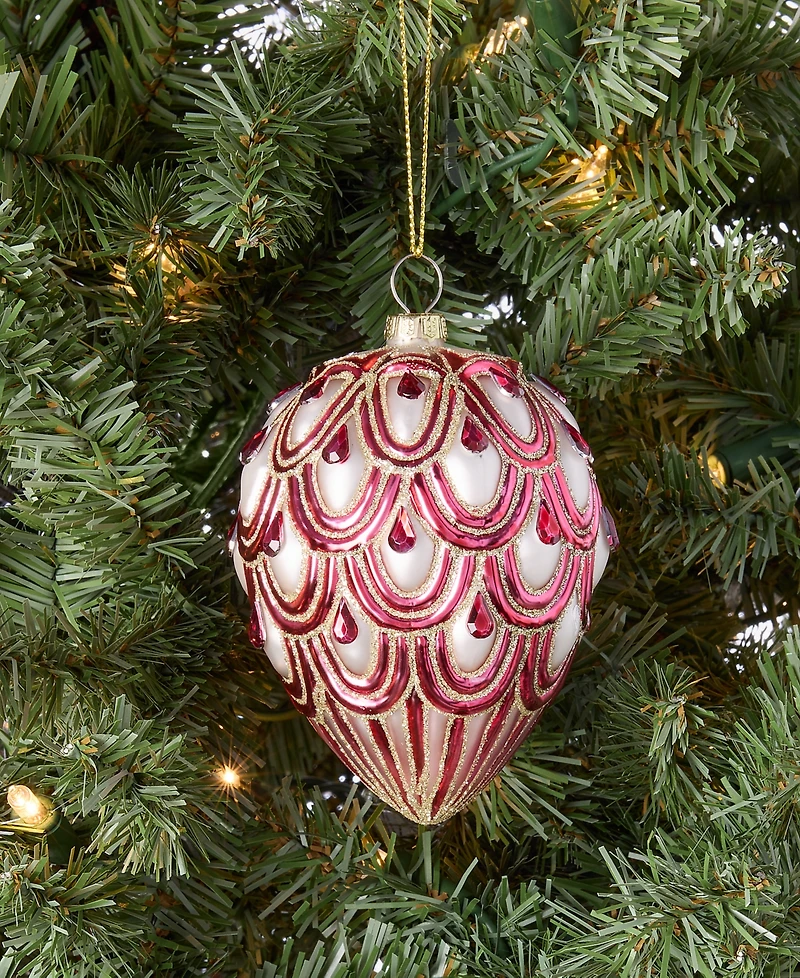 Holiday Lane Berry Tones Red and Gold Pinecone Ornament, Macy's Exclusive
