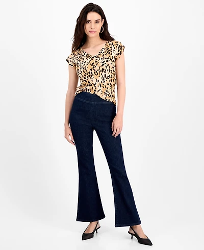 I.n.c. International Concepts Petite High-Rise Pull-On Flared Jeans, Macy's Exclusive