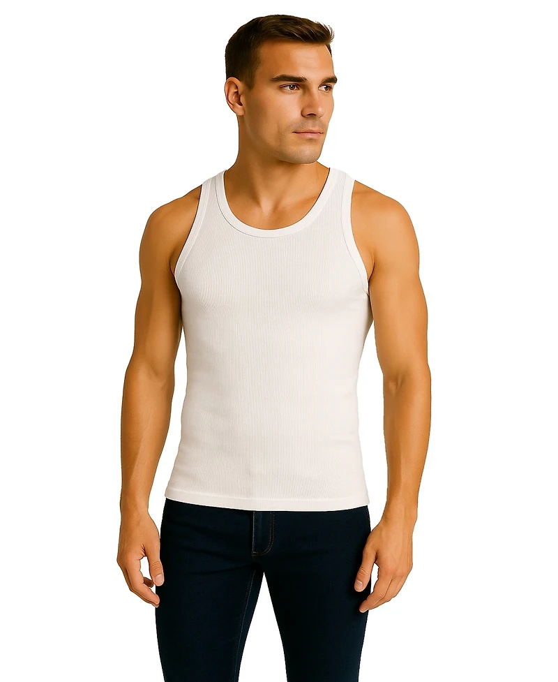 Galaxy By Harvic Men's Heavyweight Ribbed Tank Top