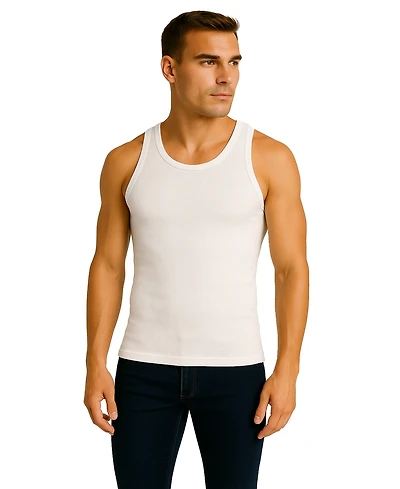 Galaxy By Harvic Men's Heavyweight Ribbed Tank Top