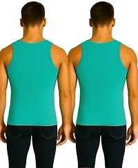 Galaxy By Harvic Men's 2-Pack Heavyweight Ribbed Tank Top