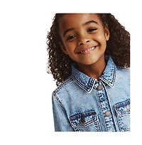 Cotton On Little Girls Little/Big Sasha Long Sleeve Denim Shirt Dress