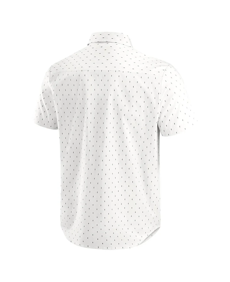 Darius Rucker Collection by Fanatics Men's Cream Chicago Cubs Printed Button-Down Shirt