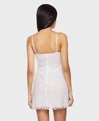 Alex & Sophia Juniors' Faux Pearl Mesh Bodycon Dress