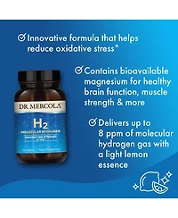 Dr. Mercola H2 Molecular Hydrogen, 90 Servings, Supports Brain Health and Cognitive Function