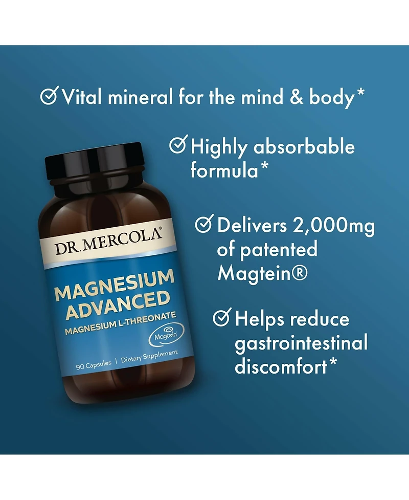 Dr. Mercola Magnesium Advanced, 30 Servings, Magnesium L-Threonate