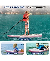 Free-Flow Inflatable Kids Stand-Up Paddle Board – Welded Design, Hand Pump, 3-Shaft Paddle, Leash, Fin, Repair Kit & Backpack Included