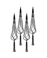 Sorbus Macrame Plant Hanger - for Indoor & Outdoor Hanging Cotton Rope, Home, Patio, Garden