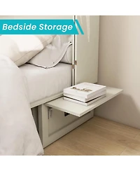 livelylodge Murphy Bed Cabinet, Queen Murphy Bed with Usb and Charging Ports, Murphy Bed Cabinet with Drawer Includes Storage Cabinet for Guest Room