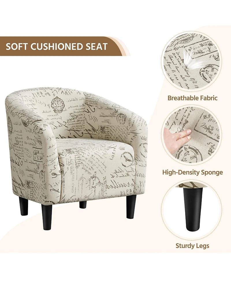 Yaheetech Contemporary Fabric Club Chair and Ottoman Set