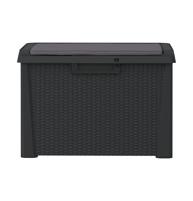 Patio Storage Box with Seat Cushion Anthracite 33 gal Pp