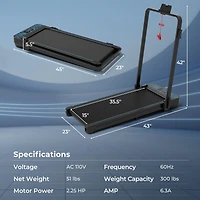 2.25HP Electric Running Machine Treadmill with Speaker and App Control