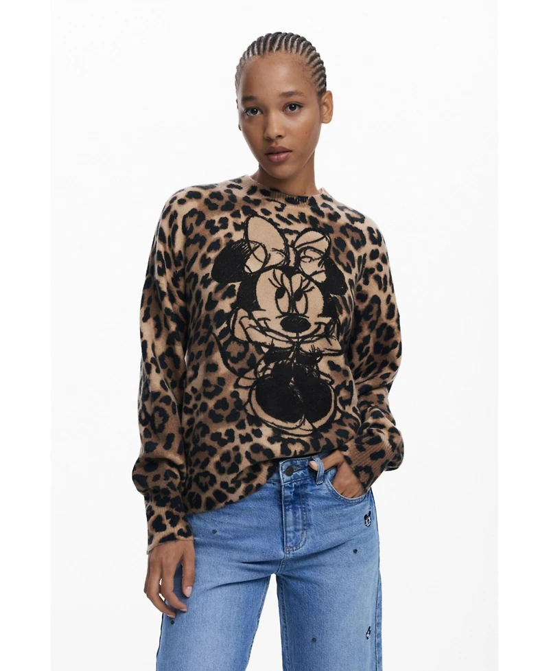Desigual Women's Minnie animal print sweater
