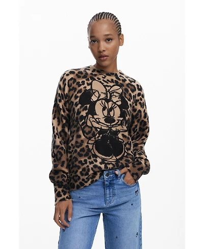 Desigual Women's Minnie animal print sweater