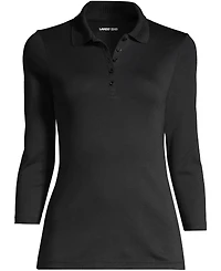 Lands' End Women's 3/4 Sleeve Supima Cotton Polo Shirt