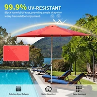 Flynama Outdoor 9FT Patio Table Waterproof Umbrella, Outdoor Table Umbrella with Push Button Tilt and Crank