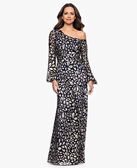 B&A By Betsy & Adam Women's Metallic One Shoulder Sheath Dress