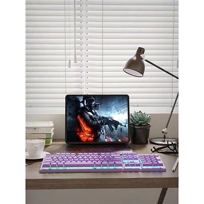 Risokeys Wired Gaming Keyboard, Led Backlit, Multimedia Keys, Quiet Silent Usb Membrane Keyboard For Desktop, Computer, Pc