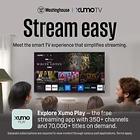 Westinghouse 50" Smart Tv 4K Uhd Xumo Tv with HDR10, Dolby Vision & Atmos, Voice Remote, Bluetooth, Apple AirPlay, Wi-Fi, Edgeless Led Screen, 60