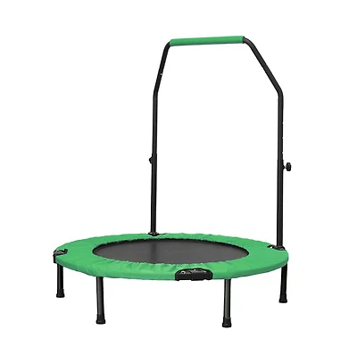 Zenova 40inch Foldable Mini Trampoline Orange Fitness Rebounder with Adjustable Foam Handle