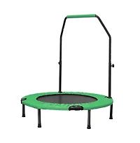 Zenova 40inch Foldable Mini Trampoline Orange Fitness Rebounder with Adjustable Foam Handle