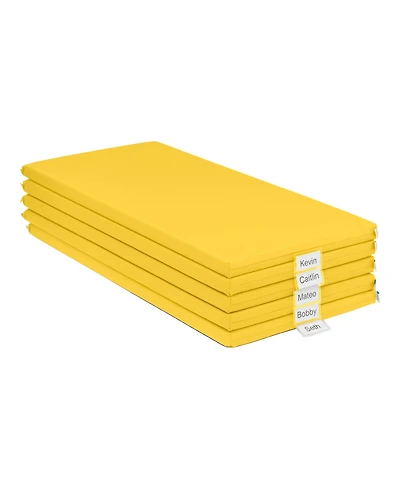 ECR4Kids SoftZone Rainbow Rest Mat, 2in, Yellow, 5-Piece