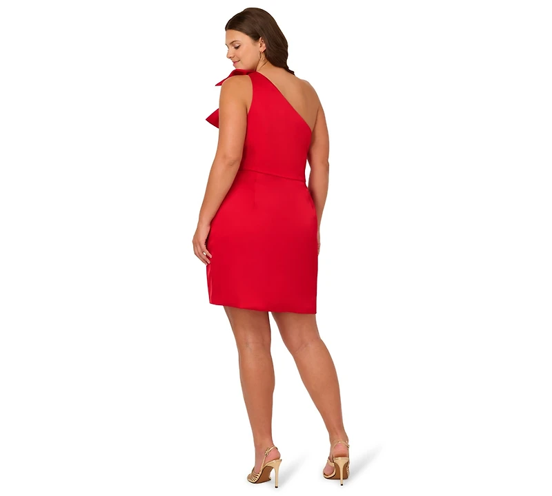 Adrianna Plus One-Shoulder Satin Minidress