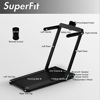 2.25HP 2 in 1 Folding Treadmill with App Speaker Remote Control