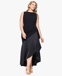 Betsy & Adam Plus Mixed-Media High-Low Dress