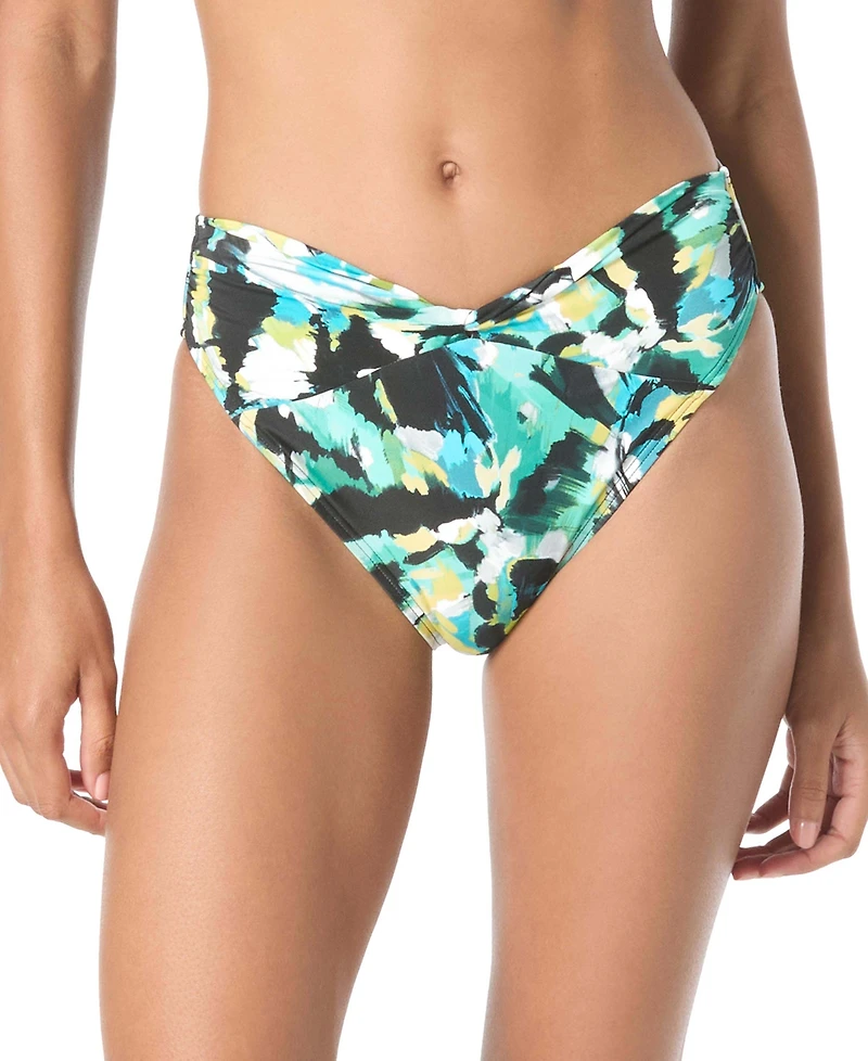 Vince Camuto Women's Printed Twist-Front Bikini Bottoms