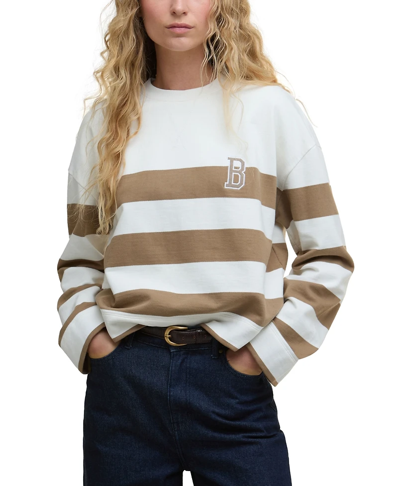 Barbour Women's Embroidered Striped Sweatshirt